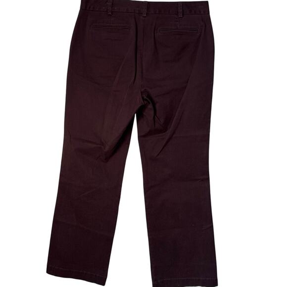 Lands' End Women Sz 10 Burgundy Mid Rise Flat Front Straight Fit 2 Chino Pant - Picture 9 of 9